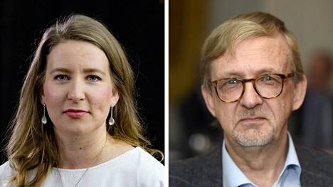 Politiikan tutkijat Johanna Vuorelma (vas.) ja Ilkka Ruostetsaari.