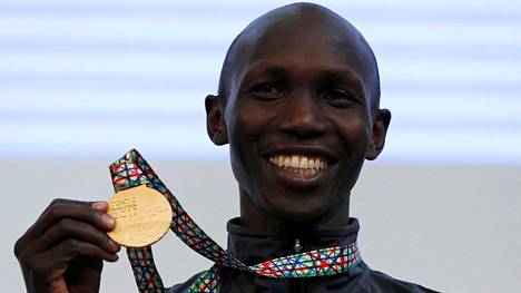 Kenialainen Wilson Kipsang voitti Tokion maratonin vuonna 2017.