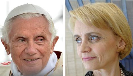 Paavi Benedictus XVI ja Päivi Räsänen.
