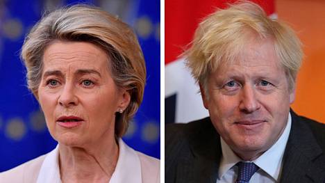 EU-komission puheenjohtaja Ursula von der Leyen ja Britannian pääministeri Boris Johnson.