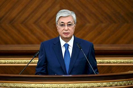 Kazakstanin presidentti Kasym-Žomart Tokajev puhui parlamentille 1. syyskuuta. 