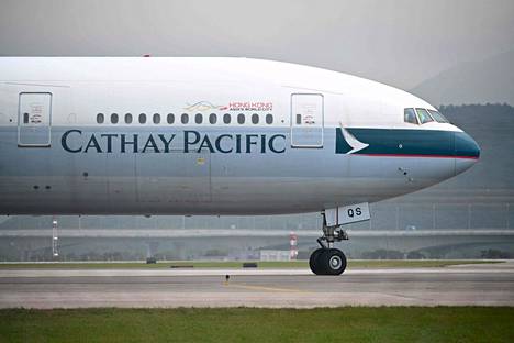 Cathay Pacific Airwaysin kone Hongkongissa vuonna 2019.