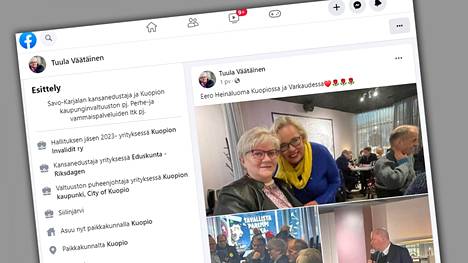 Tuula Väätäisen Facebook-sivulla jn julkaistu päivityksiä hänen Kuopion ja Varkauden vierailustaan.