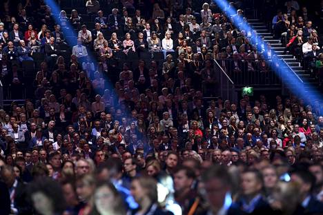 Yleisöä vuoden 2022 Nordic Business Forum -tapahtumassa Messukeskuksessa 21. syyskuuta.

