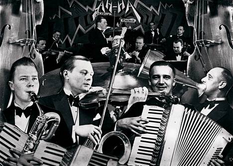 The first Finnish sound film Say it in Finnish (Nyberg, 1931) has not survived.  The photo collage of its scenes features the Niki and His Ah-ha Orchestra. 
