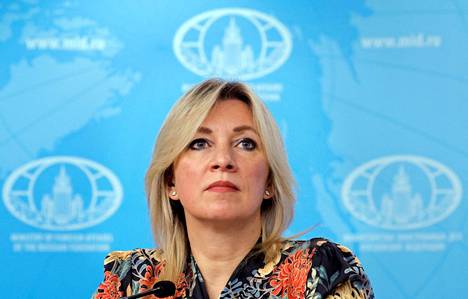 Venäjän ulkoministeriön tiedottaja Maria Zaharova puhui tiedotustilaisuudessa  Moskovassa torstaina.
