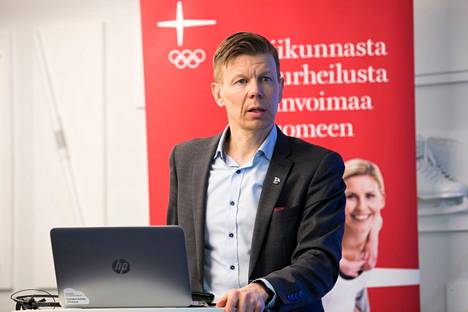 Suomen Olympiakomitean toimitusjohtaja Mikko Salonen huhtikuussa 2018.