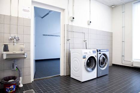 The completed Sanus laundry room is really spacious.