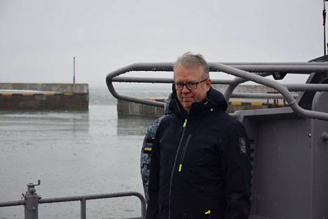 Antti Hartikainen at the base of the Ukrainian Coast Guard in Mariupol. 