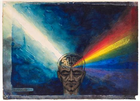 Tyra Kleen: Min hjärna är ett spektrum, akvarelli, ajoittamaton.