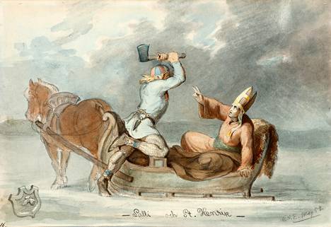 Lalli ja Henrik Carl Andreas Ekmanin 1854 maalatussa akvarellissa. 