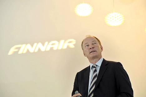 Finnairin toimitusjohtaja Mika Vehviläinen yhtiönsä tulosinfossa helmikuun alussa.