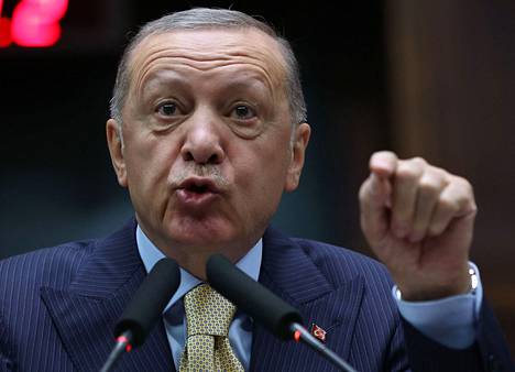 Turkin presidentti Recep Tayyip Erdoğan puhui tänään johtamansa AKP-puolueen eduskuntaryhmäkokouksen aikana Ankarassa.