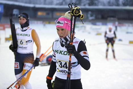 Mari Eder kilpaili SM-hiihdoissa Imatralla helmikuun alussa.