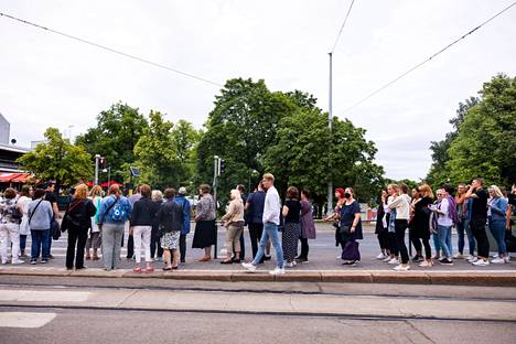 People heading to the concert filled public transport in the center of Helsinki on Friday.