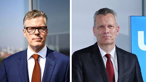 Fortumin toimitusjohtaja Markus Rauramo (vasemmalla) ja Uniperin toimitusjohtaja Klaus-Dieter Maubach.