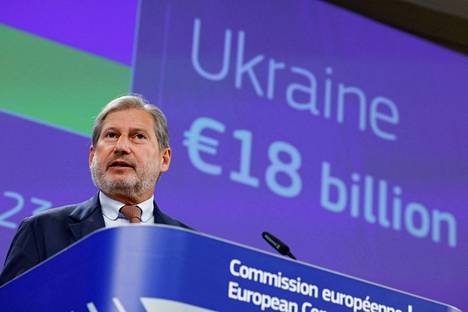 EU:n budjettikomissaari Johannes Hahn kertoi komission ehdotuksen ensi vuoden Ukraina-tueksi keskiviikkona.