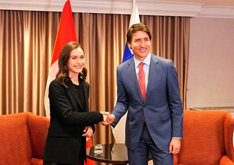 Pääministeri Sanna Marin tapasi Kanadan pääministerin Justin Trudeaun keskiviikkona Brysselissä.