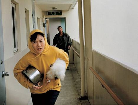 Bae Doona esittää huoltoyhtiön kirjanpitäjää Bong Joon-hon Barking Dogs Never Bite -elokuvassa. 