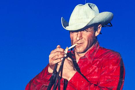 Marlboro-miehen kuvittama savukemainos Los Angelesissa vuonna 1997.