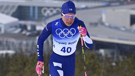 Kerttu Niskanen hiihti väkevästi 10 kilometrin olympiakisassa.