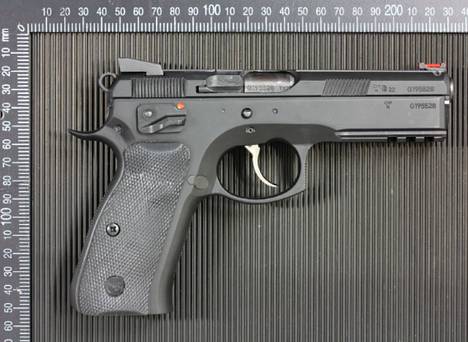 A licensed pistol found in the woman's possession.  Police preliminary investigation material.