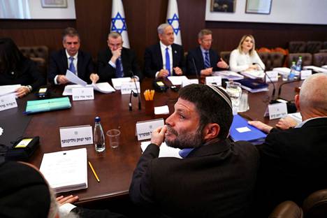 Valtiovarainministeri Bezalel Smotrich hallituksen kokouksessa Jerusalemissa 23. helmikuuta.