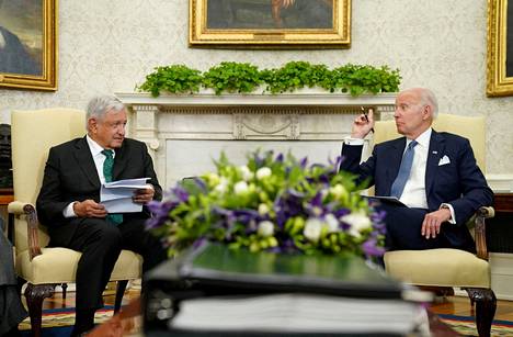 Meksikon presidentti Andrés Manuel López Obrador ja Yhdysvaltain presidentti Joe Biden tapasivat 12. heinäkuuta Valkoisessa talossa.