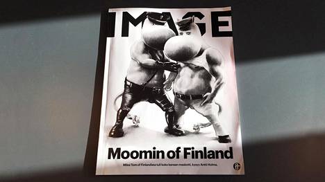 Sami Saramäen piirtämät lihaksikkaat muumihahmot esiintyvät Image-lehden kannessa nahkavaatteissa Tom of Finland -henkisesti.