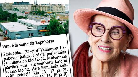 Aira Samulin täytti keväällä 95 vuotta. Hän oli paikalla Helsingin ensimmäisillä seksimessuilla, sillä hänen oma tanssikoulunsa sijaitsi samoissa tiloissa Lepakossa.