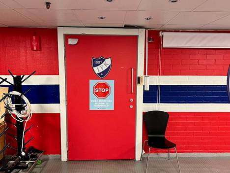 As seen from the door of HIFK's locker room, the right side is under complete renovation.