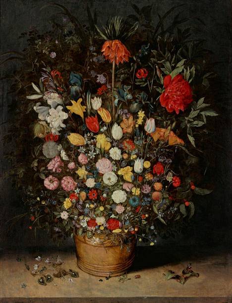 Sinebrychoffin taidemuseossa on parhaillaan esillä muun muassa Jan Brueghelin (työhuone) runsas kukka-asetelma noin vuodelta 1610. 
