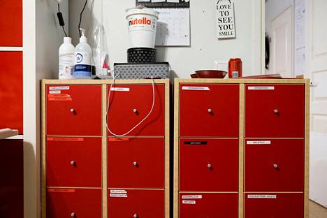Jessica Grundström’s room has a locker for care products and equipment.