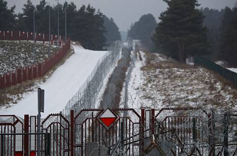 The border fence at the Kuźnica-Bruzgi border station on the border between Poland and Belarus in December 2021.