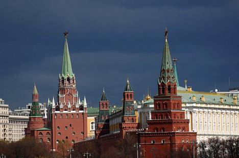 Kremlin hallintorakennuksia Moskovan keskustassa huhtikuussa 2020. 