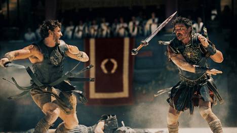 Paul Mescal plays Lucius and Pedro Pascal plays Marcus Acacius in Gladiator 2.