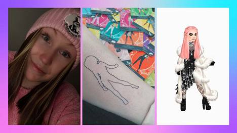 23-vuotias Heidi Parkkila otti viime vuonna Gosupermodel-aiheisen tatuoinnin. 