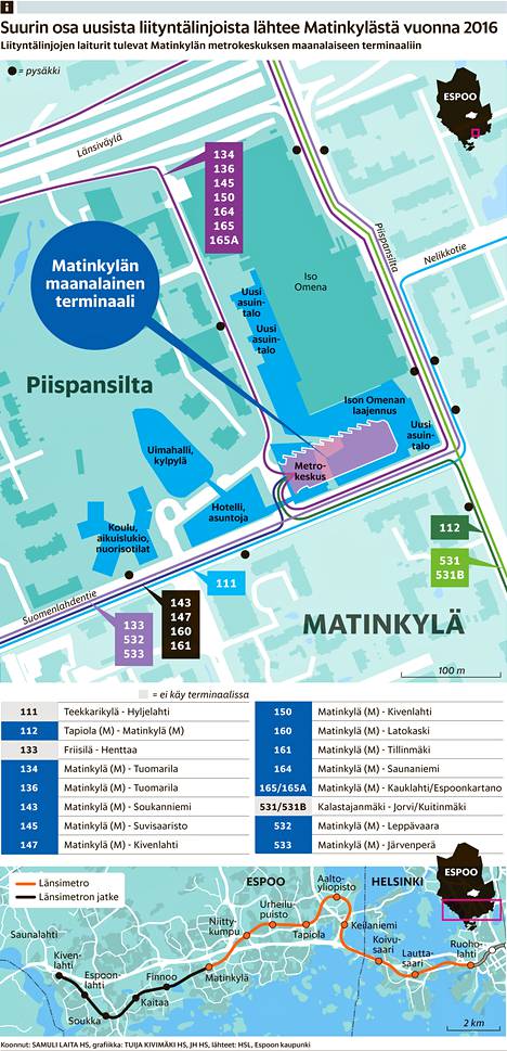 Länsimetro mullistaa Espoon bussilinjat - Kaupunki 