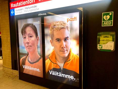 Kampanja näkyy myös katukuvassa. Kuva Rautatientorin metroasemalta.