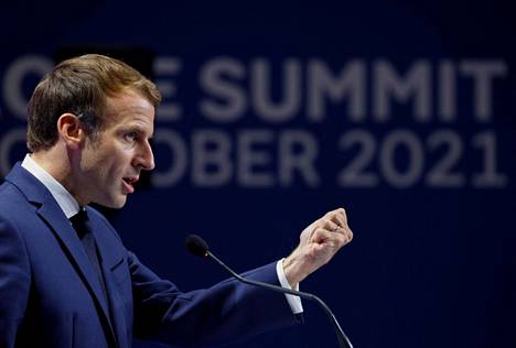 Ranskan presidentti puhui sunnuntaina G20-kokouksen lehdistötilaisuudessa.