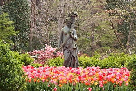 A statue of Ceres, the Roman goddess of fertility, in Memphis, USA in March 2024. 