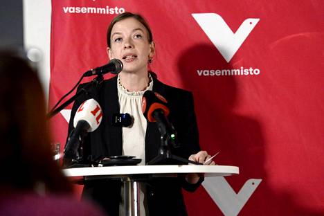 Li Andersson käynnisti presidentinvaalien vaalikampanjansa Helsingissä 7. marraskuuta 2023. 