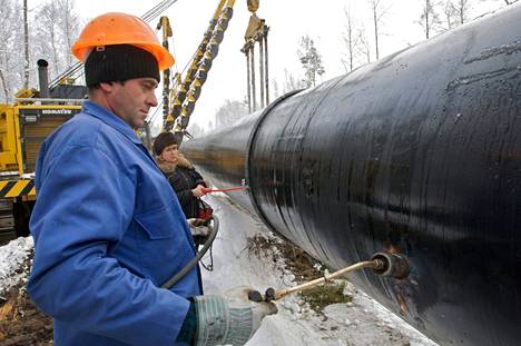 Venäläisen Gazpromin Nord Stream -kaasuputki kulkee Venäjältä Saksaan. 