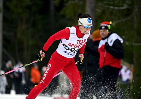 Riitta-Liisa Roponen nautti Kaupin laduilla hiihtämisestä. Erityisesti pitkät työpätkät olivat hiihtäjän mieleen.