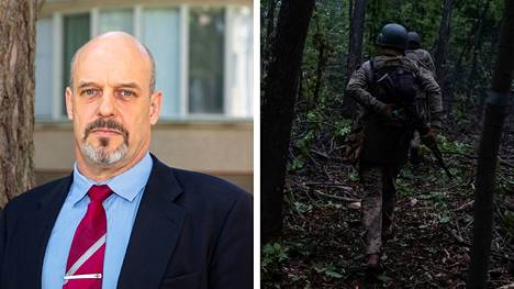Maanpuolustuskorkeakoulun erikoistutkija Pentti Forsström on kiinnittänyt huomiota Ukrainan partisaanitoiminnan lisääntymiseen mm. Donetskin ja Luhanskin alueilla. Oikeanpuoleisessa kuvassa ukrainalaiset sotilaat kulkevat etulinjassa Donetskin alueella 11. toukokuuta 2023.