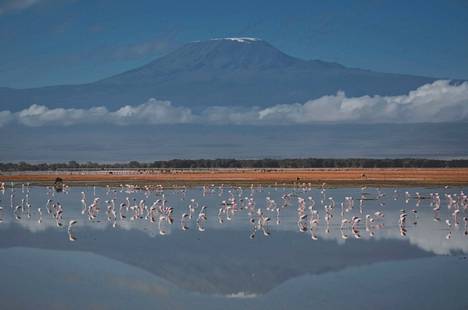 Kilimanjaro kuvattuna Kenian puolelta Amboselin kansallispuistosta 21. heinäkuuta 2022.