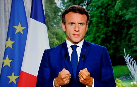 Presidentti Emmanuel Macron piti televisioidun puheen keskiviikkona.