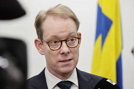 Ruotsin ulkoministeri Tobias Billström Helsingissä helmikuussa 2023. 