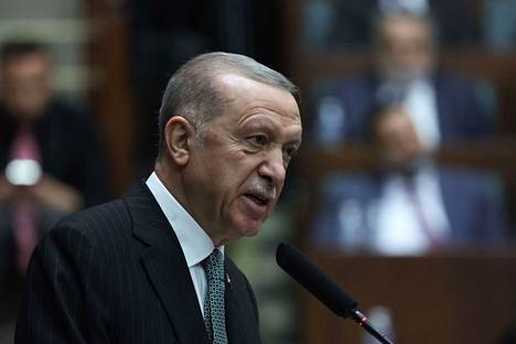 Turkin presidentti Recep Tayyip Erdoğan puhui Ankarassa keskiviikkona.