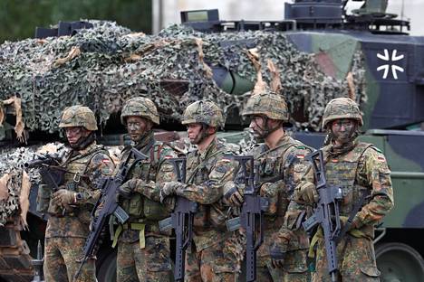 Sotilasliitto Naton jäsenmaan Saksan sotilaita Liettuan Ruklassa viime viikolla.